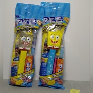 NIP PEZ SpongeBob Squarepants Lot of 2: Bubbles Spongebob and Crystal Spongebob